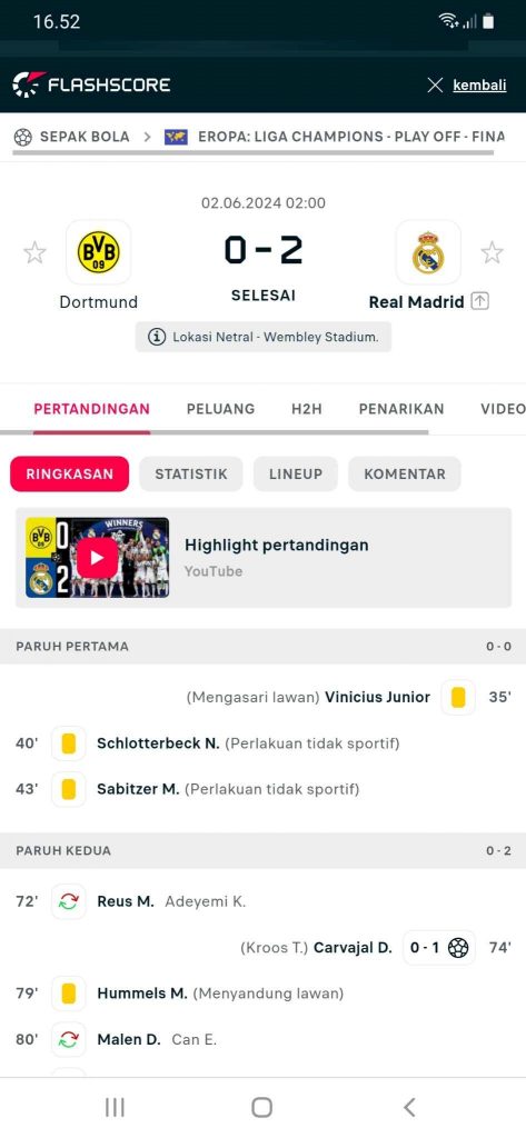 Cek Jadwal Pertandingan dan Livescore Secara Real-Time di HP via Flashscore